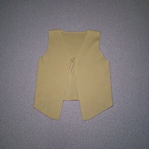 Butter Yellow Vest Women's Sz S Tie Front Soft Twee Pastel Spring Summer Preppy